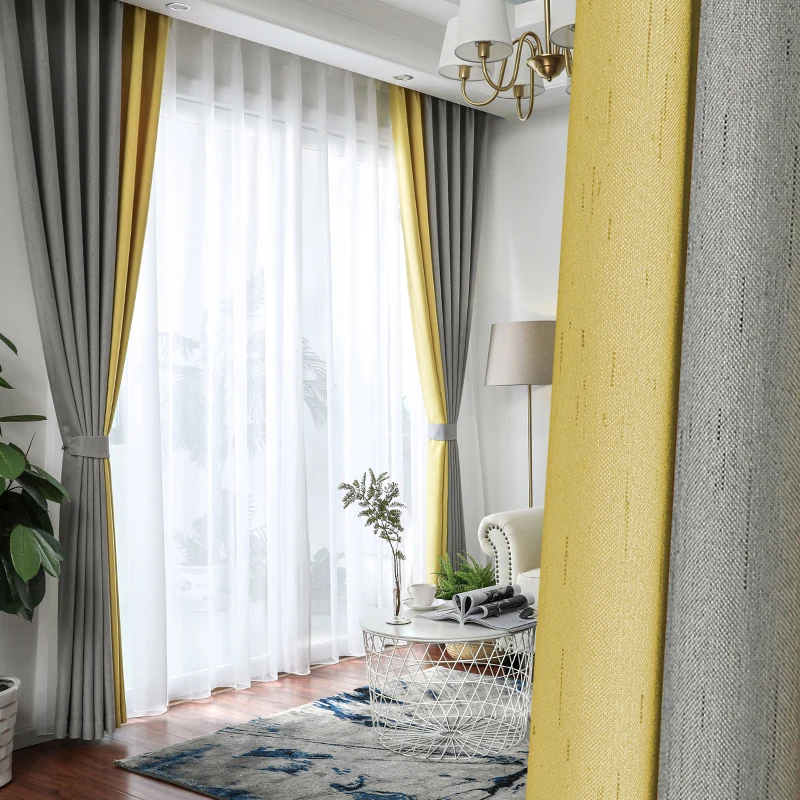 Nordic Simple Modern Coloured Cotton and Hemp Stitching Shading Curtains for Living Dining Room Bedroom.
Nordic Simple Modern Coloured Cotton and Hemp Stitching Shading Curtains for Living Dining Room Bedroom.