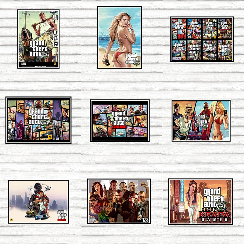 Art Grand Theft Auto GTAV 5 Gaming Poster Grand Theft Auto Wallpaper San Andreas Wall Stickers Decoration 42*30cm
Art Grand Theft Auto GTAV 5 Gaming Poster Grand Theft Auto Wallpaper San Andreas Wall Stickers Decoration 42*30cm