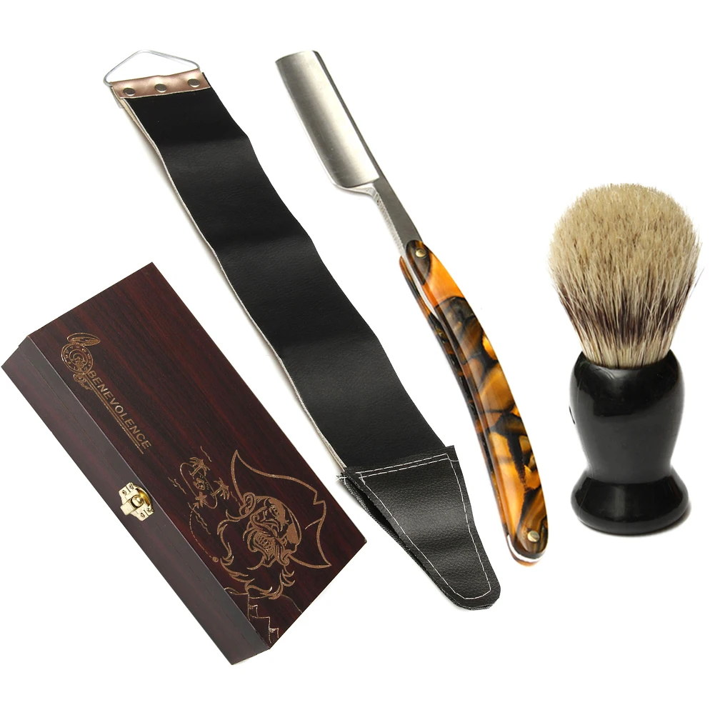 4Pcs/Set Men Shaver Kit Folding Straight Razors Shaving Brush with Wooden Box MSI-19
4Pcs/Set Men Shaver Kit Folding Straight Razors Shaving Brush with Wooden Box MSI-19