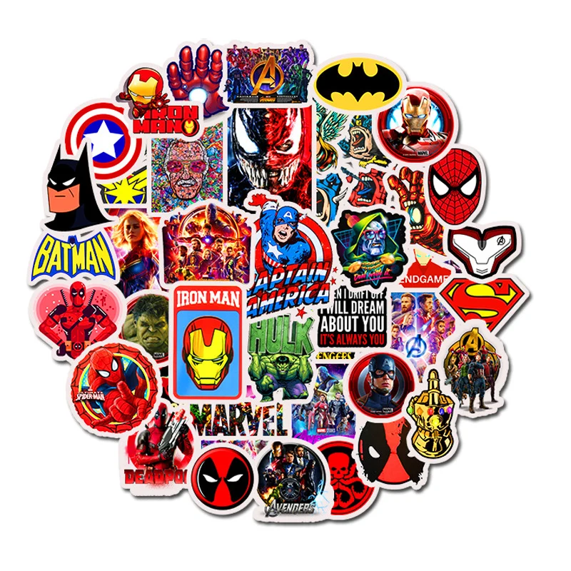 50Pcs Marvel The Avengers Cartoon Sticker Waterproof For Laptop Moto Skateboard Luggage Guitar Furnitur Decal Toy Stickers
50Pcs Marvel The Avengers Cartoon Sticker Waterproof For Laptop Moto Skateboard Luggage Guitar Furnitur Decal Toy Stickers