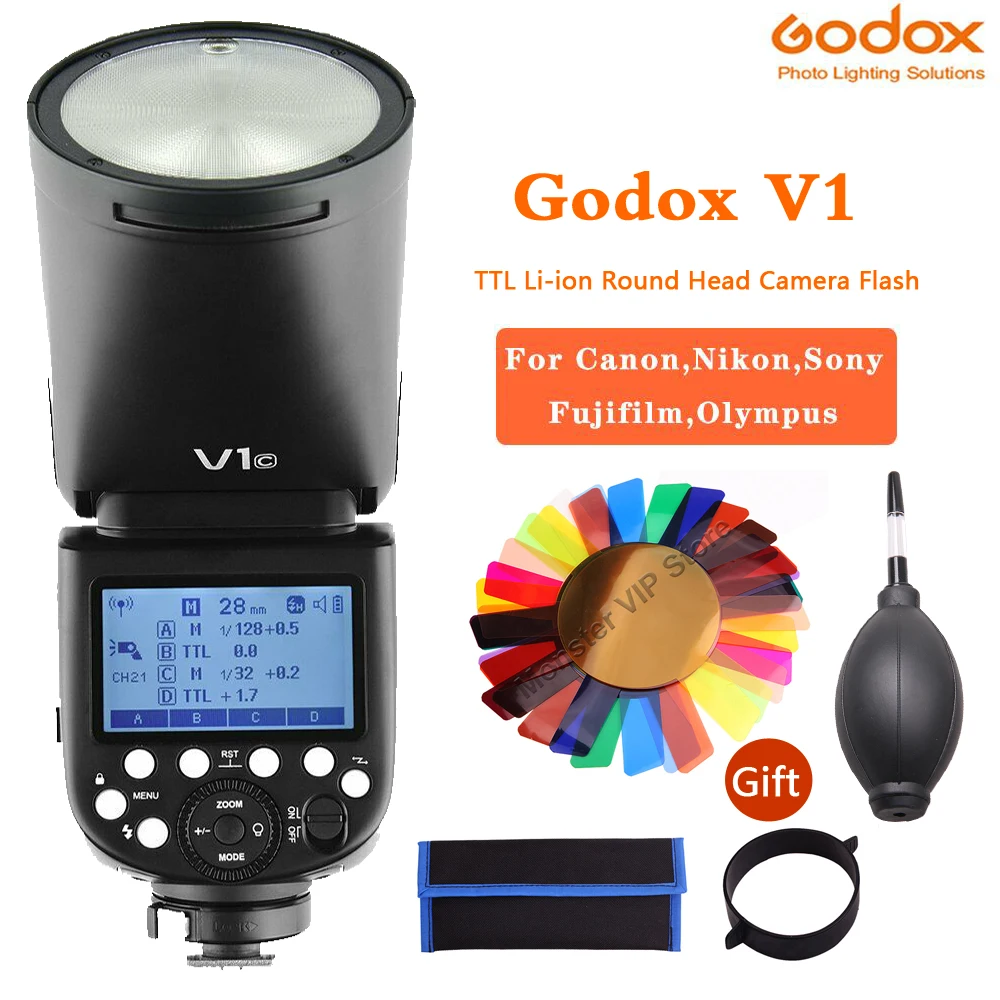 Godox V1 Flash V1C V1N V1S Flashlight TTL 1/8000s HSS lithium battery Speedlite Flash for Canon Nikon Sony Camera flash
Godox V1 Flash V1C V1N V1S Flashlight TTL 1/8000s HSS lithium battery Speedlite Flash for Canon Nikon Sony Camera flash