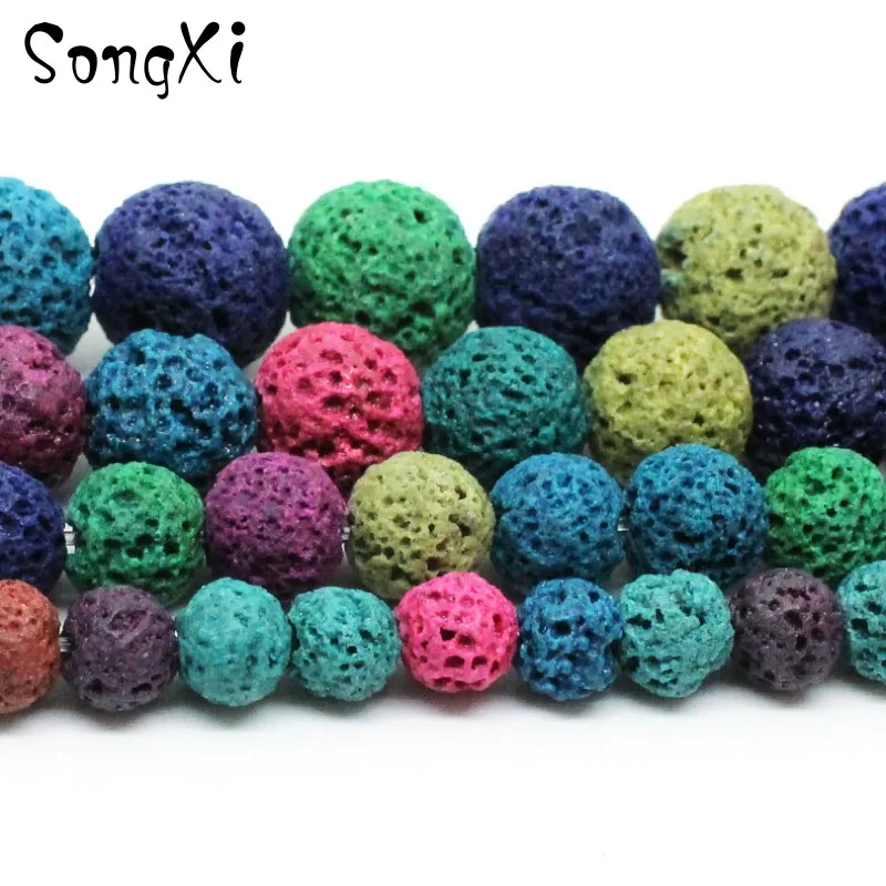 Colorful Volcanic Rock Lava Round Loose Beads for Jewelry Making 6/8/10/12MM Natural Stone Beads DIY Necklace Bracelet 15inches
Colorful Volcanic Rock Lava Round Loose Beads for Jewelry Making 6/8/10/12MM Natural Stone Beads DIY Necklace Bracelet 15inches