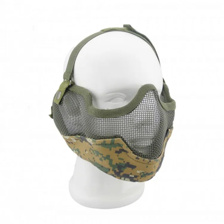 Маска для лица AIRSOFT STRIKE V2 стальная фотомаска с защитой ушей Мультикам MTP CP|mask