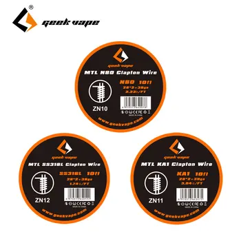 Original GeekVape MTL Clapton Wire 10ft Comes with 3 Materials of N80, KA1 and SS316L Vape DIY Coil for MTL RDA RTA Atomizer
Original GeekVape MTL Clapton Wire 10ft Comes with 3 Materials of N80, KA1 and SS316L Vape DIY Coil for MTL RDA RTA Atomizer