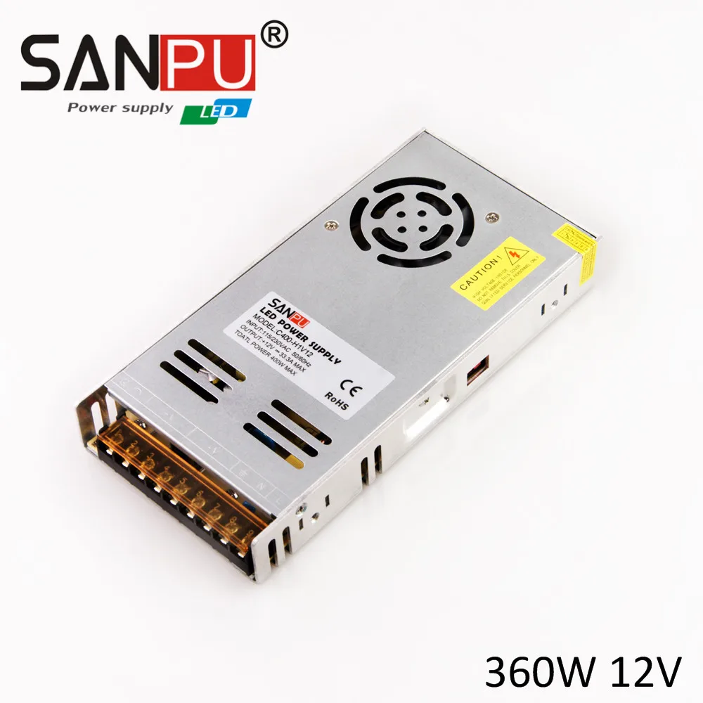220V to 12V 30A Power Supply SANPU Single Slim Thin LED Strip 2017 New Arrival CE 360W 12V Switching Power Supply
220V to 12V 30A Power Supply SANPU Single Slim Thin LED Strip 2017 New Arrival CE 360W 12V Switching Power Supply