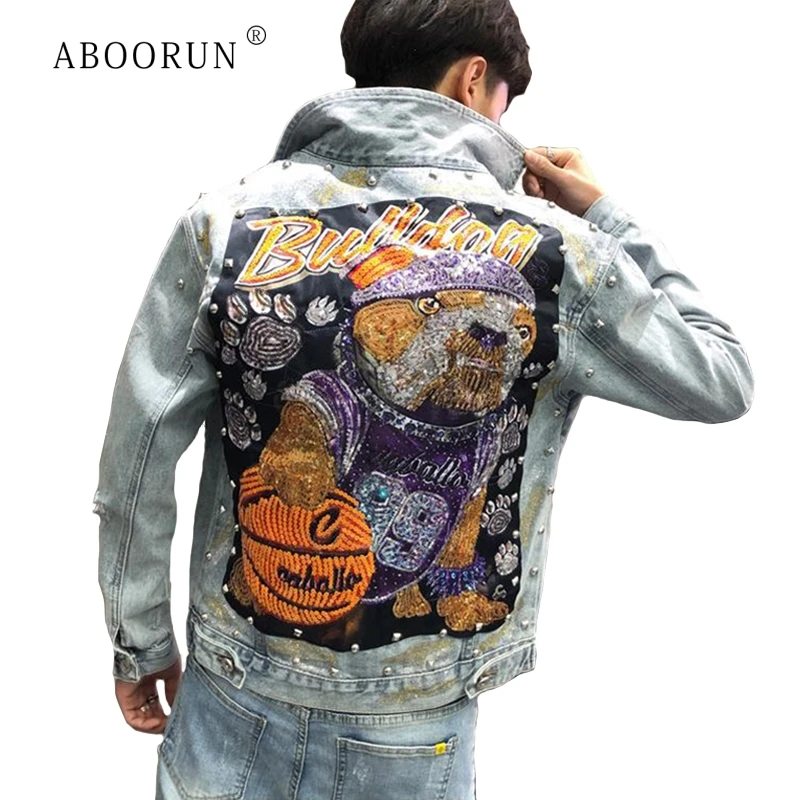 New 2019 Punk Style Embroidered Rivets Denim Jacket Men's Fashion Ripped Denim Jackets Streetwear Brand Coat for Male R1452
New 2019 Punk Style Embroidered Rivets Denim Jacket Men's Fashion Ripped Denim Jackets Streetwear Brand Coat for Male R1452