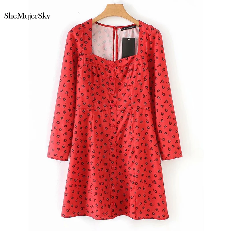 Shemujersky Floral Print Women Dress Red Long Sleeve Fashion Vintage vestidos ladies dresses Elegant
Shemujersky Floral Print Women Dress Red Long Sleeve Fashion Vintage vestidos ladies dresses Elegant