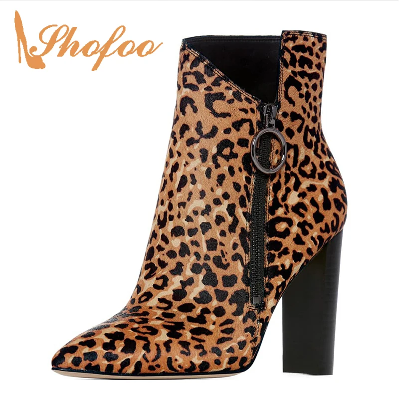 Brown Leopard High Chunky Heels Pointed Toe Ankle Boots Woman Zipper Large Size 11 15 For Ladies Spring Booties Shoes Fashion
Brown Leopard High Chunky Heels Pointed Toe Ankle Boots Woman Zipper Large Size 11 15 For Ladies Spring Booties Shoes Fashion