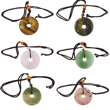 TUMBEELLUWA Round Donut Amulet Pendant with Chain Healing Crystal Necklace for Women Men,Adjustable
TUMBEELLUWA Round Donut Amulet Pendant with Chain Healing Crystal Necklace for Women Men,Adjustable