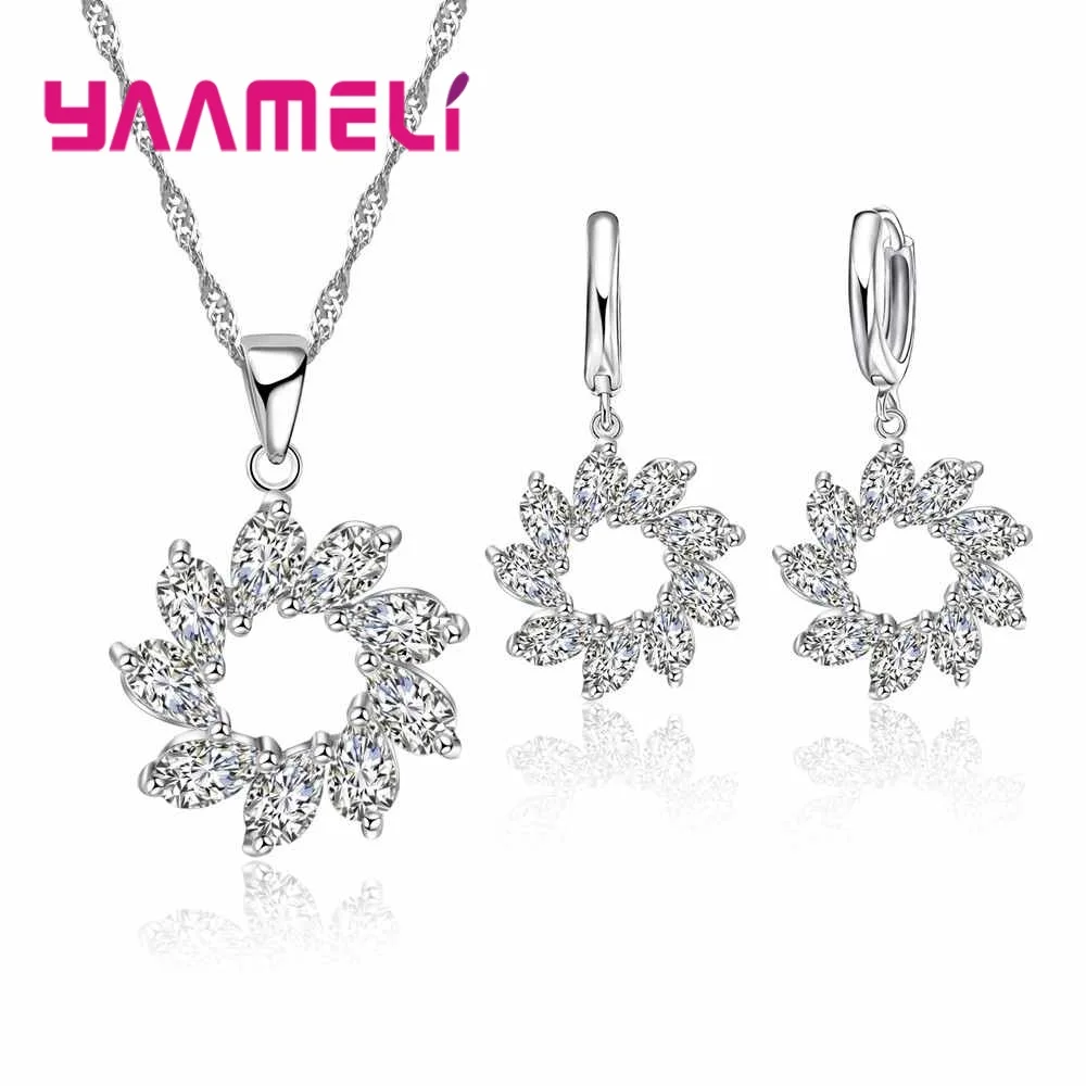 Fashion 925 Bridal Jewelry Sets For Women Accessory Cubic Zircon Earring Necklace Set Wedding Engagements Gifts
Fashion 925 Bridal Jewelry Sets For Women Accessory Cubic Zircon Earring Necklace Set Wedding Engagements Gifts