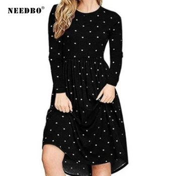 NEEDBO Fashion Summer Dress 2019 Casual Knee-Length Pleated Dot Polyester Plus Size O-neck Women Dress Sexy Wave Point Dresses
NEEDBO Fashion Summer Dress 2019 Casual Knee-Length Pleated Dot Polyester Plus Size O-neck Women Dress Sexy Wave Point Dresses