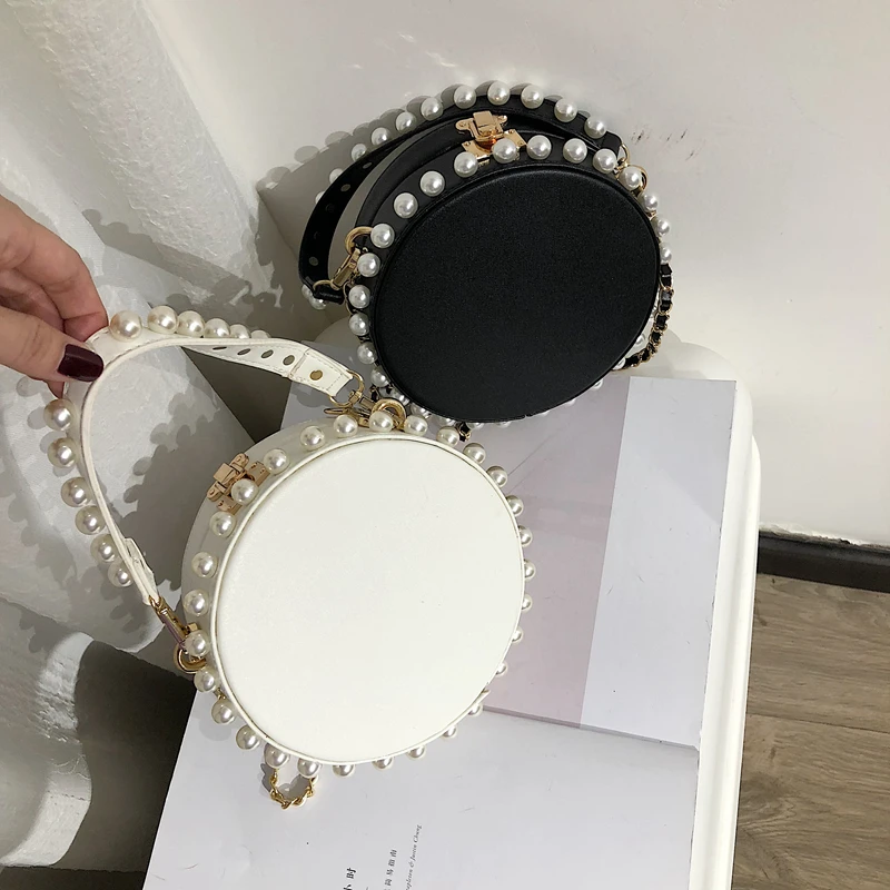 Women's Round Bag Evening Clutch Pearl Circular Purse Handbag Mini Bolsa Redonda Ladies Party Wedding Bags
Women's Round Bag Evening Clutch Pearl Circular Purse Handbag Mini Bolsa Redonda Ladies Party Wedding Bags