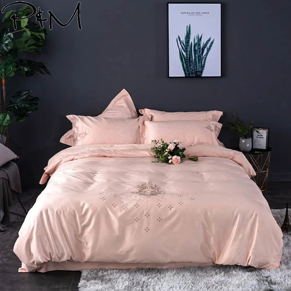 2019 Light Pink European Flowers Bedlinens Queen King Size Silk Cotton Jacquard Duvet Cover Set Embroidery Pillowcases
2019 Light Pink European Flowers Bedlinens Queen King Size Silk Cotton Jacquard Duvet Cover Set Embroidery Pillowcases