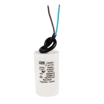 450V AC 5% Tolerance 15uF Wired Washing Mechine Motor Capacitor CBB60
450V AC 5% Tolerance 15uF Wired Washing Mechine Motor Capacitor CBB60