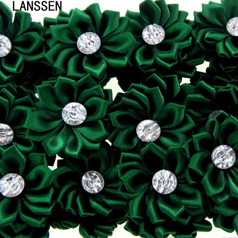 12Pcs Green Satin Ribbon Flowers with Rhinestone Multilayers Fabric Flowers Appliques Accessories Sewing Wedding DIY 4.0cm
12Pcs Green Satin Ribbon Flowers with Rhinestone Multilayers Fabric Flowers Appliques Accessories Sewing Wedding DIY 4.0cm