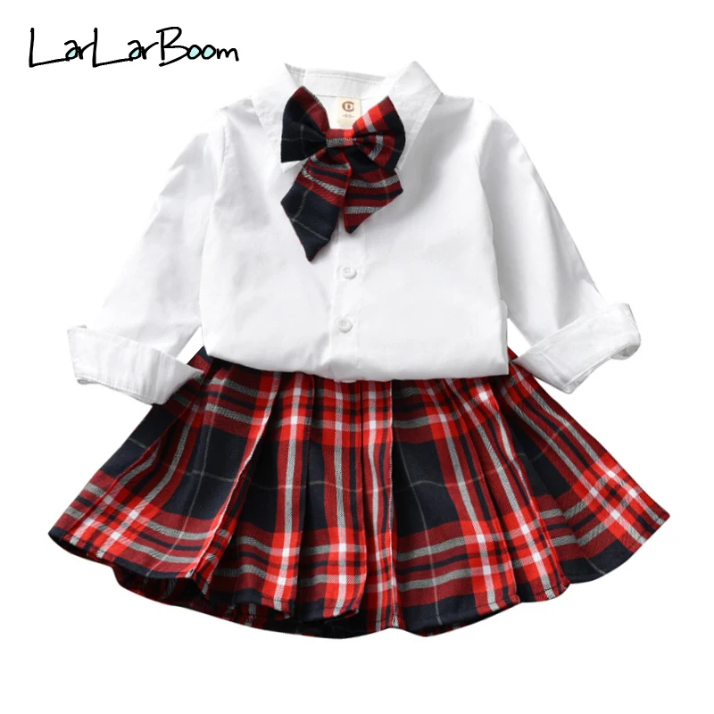LarLarBoom Girls Clothing Sets Spring Preppy Style Long Sleeve Shirt + Plaid Skirt Two-pieces Set with Bow Tie Children's Set
LarLarBoom Girls Clothing Sets Spring Preppy Style Long Sleeve Shirt + Plaid Skirt Two-pieces Set with Bow Tie Children's Set