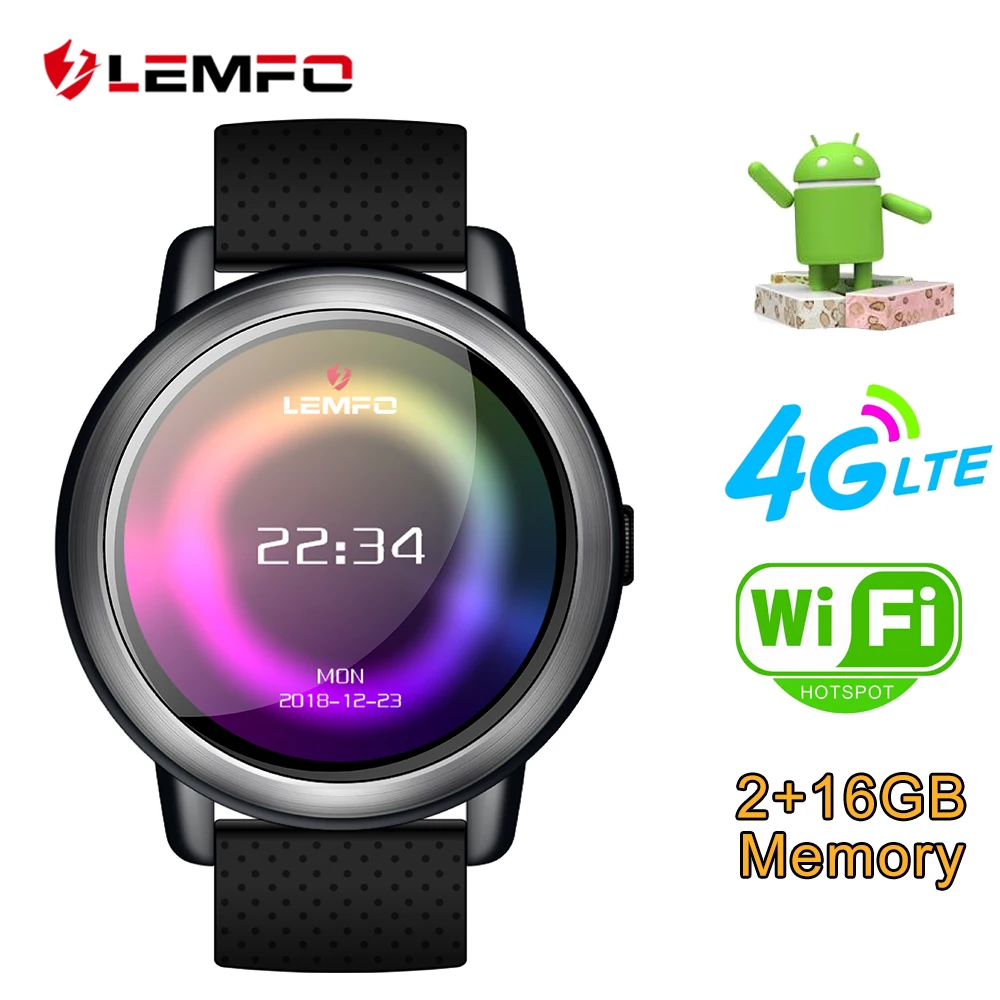 

LEMFO LEM8 Smart Watch Android 7.1 4G LTE Wifi GPS Smartwatch Phone RAM 2GB + ROM 16GB 1.39 inch AMOLED Clock with 2MP Camera