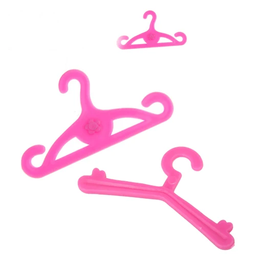 New Arrivals Plastic 1.89Inch 12 Pcs Doll Clothes Hangers Accessories Pink Fit for Barbi Dolls Accessories Collectibles Girl Toy