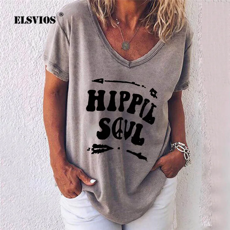 ELSVIOS Women Simple basic Letters print T shirts Elegant casual summer short sleeve O neck loose shirts tops Lady pullover 5XL
ELSVIOS Women Simple basic Letters print T shirts Elegant casual summer short sleeve O neck loose shirts tops Lady pullover 5XL