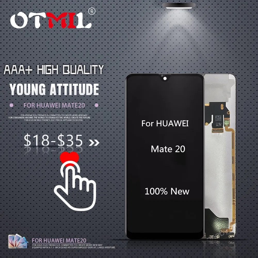 6.53"100% New For HUAWEI Mate 20 LCD Display Touch Screen Frame Digitizer HMA-TL00/L29/L09/AL00 LCD For HUAWEi Mate 20 Display#1
6.53"100% New For HUAWEI Mate 20 LCD Display Touch Screen Frame Digitizer HMA-TL00/L29/L09/AL00 LCD For HUAWEi Mate 20 Display#1