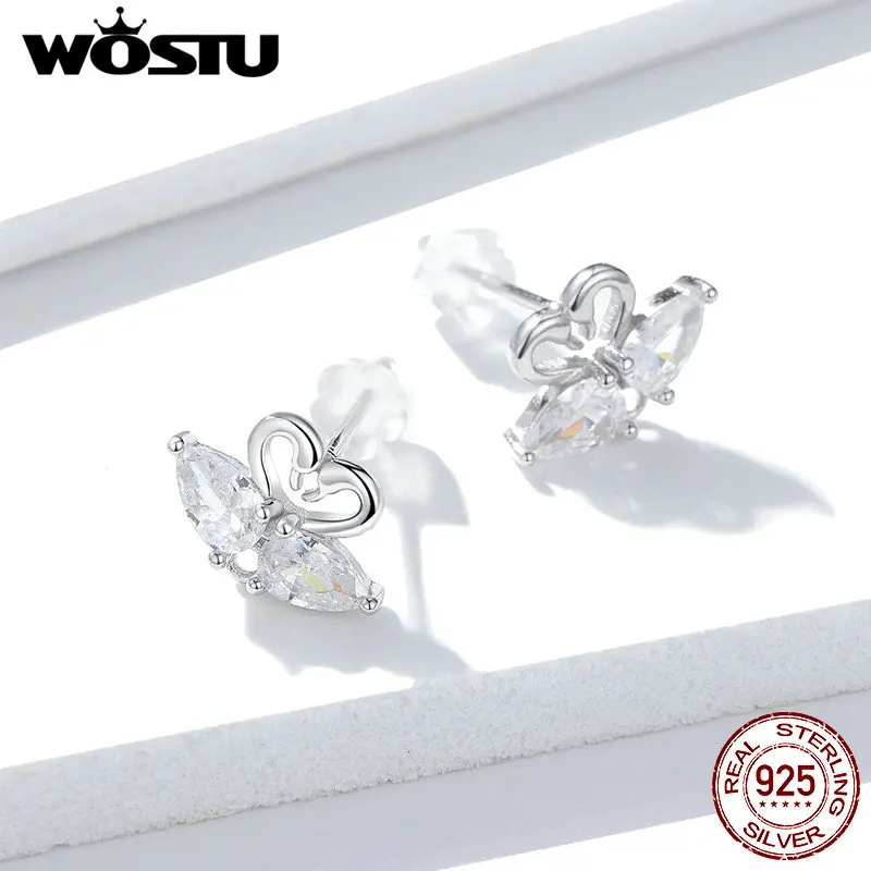 WOSTU Classic Swan Stud Earrings Real 100% 925 Sterling Silver Clear Zircon Tiny Earrings For Women Wedding Party Jewelry FNE229
WOSTU Classic Swan Stud Earrings Real 100% 925 Sterling Silver Clear Zircon Tiny Earrings For Women Wedding Party Jewelry FNE229