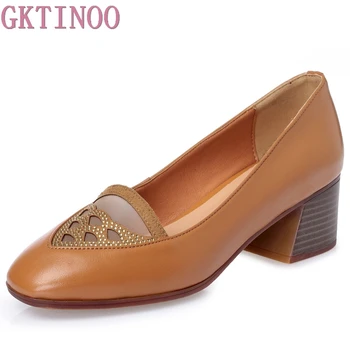 2019 Women Pumps Genuine Leather Rhinestones Thick High Heels Female Office Shoes Spring Autumn Single Shoes Woman Zapatos
2019 Women Pumps Genuine Leather Rhinestones Thick High Heels Female Office Shoes Spring Autumn Single Shoes Woman Zapatos