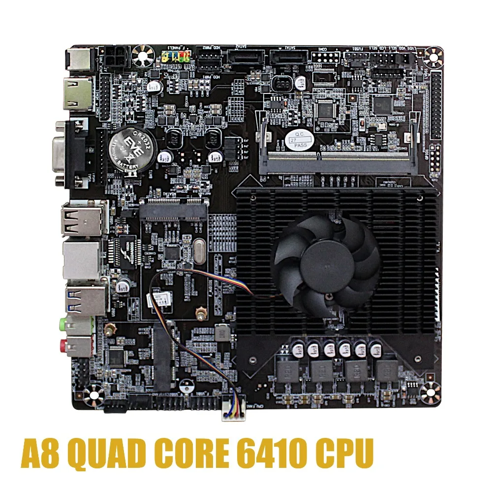 Ultra-thin Mini itx Motherboard Built in CPU A8 6410 R5 Video Graph Processing APU VGA RJ45 HDMI USB 3.0 mSata Use 12V DC
Ultra-thin Mini itx Motherboard Built in CPU A8 6410 R5 Video Graph Processing APU VGA RJ45 HDMI USB 3.0 mSata Use 12V DC