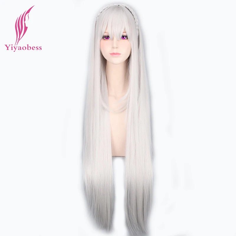 Yiyaobess 40inch Emilia Long Straight Silver Grey Cosplay Wig With Bangs Synthetic Hair Halloween Costume Party Wigs For Women
Yiyaobess 40inch Emilia Long Straight Silver Grey Cosplay Wig With Bangs Synthetic Hair Halloween Costume Party Wigs For Women