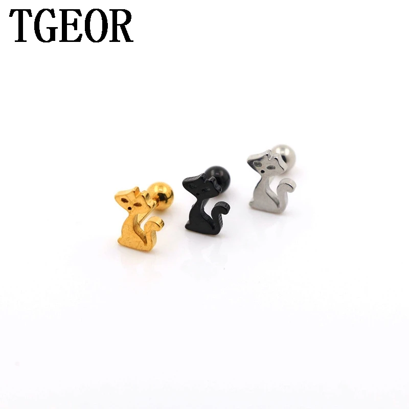 Hot Charm titanium colors 1 pair 16G surgical Stainless Steel fox ear tragus piercing earring
Hot Charm titanium colors 1 pair 16G surgical Stainless Steel fox ear tragus piercing earring