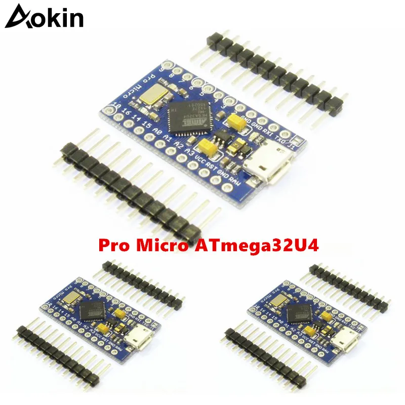 Pro Micro ATmega32U4 5V 16MHz Replace ATmega328 For arduino Pro Mini With 2 Row Pin Header For Leonardo Mini Usb Interface
Pro Micro ATmega32U4 5V 16MHz Replace ATmega328 For arduino Pro Mini With 2 Row Pin Header For Leonardo Mini Usb Interface