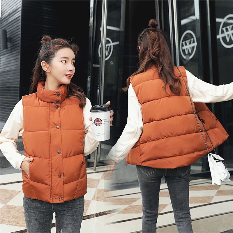2018 New women Autumn Winter Cotton padded Vest Casual solid stand collar sleeveless waistcoat Thick warm parka vest coat
2018 New women Autumn Winter Cotton padded Vest Casual solid stand collar sleeveless waistcoat Thick warm parka vest coat