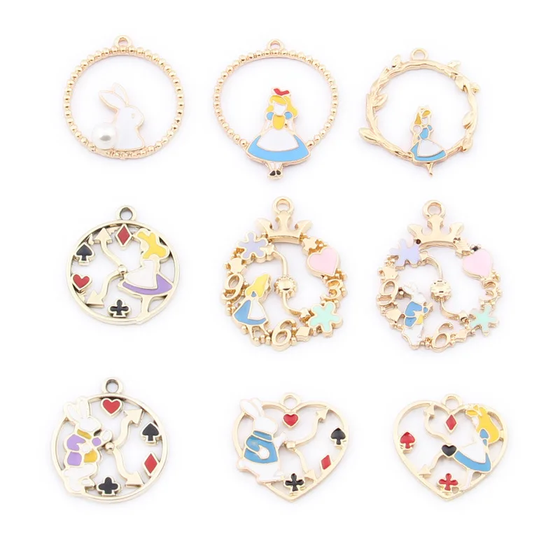 10pcs Enamel playing card poker bunny crown clock heart Alice in Wonderland charms Bracelet pendants earring Jewelry making
10pcs Enamel playing card poker bunny crown clock heart Alice in Wonderland charms Bracelet pendants earring Jewelry making