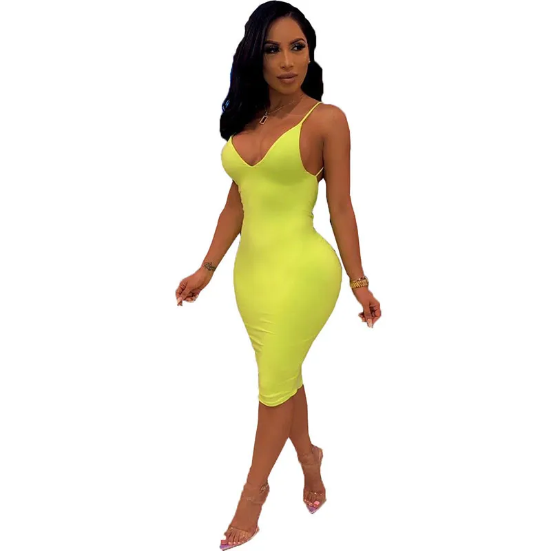 Spaghetti Strap Backless Sexy Bodycon Dress Women V-neck Sleeveless Draped Knee-length Dress Slim Sheath Nigh Club Party Dresses
Spaghetti Strap Backless Sexy Bodycon Dress Women V-neck Sleeveless Draped Knee-length Dress Slim Sheath Nigh Club Party Dresses