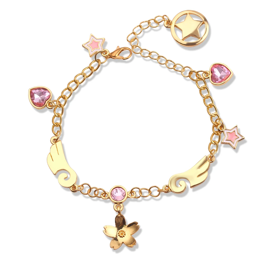 Japanese Anime Sailor Moon Bracelets Stars Moon Angel Wing Pink Crystal Sakura Flower Accessories Charms Bracelet For Kids Women
Japanese Anime Sailor Moon Bracelets Stars Moon Angel Wing Pink Crystal Sakura Flower Accessories Charms Bracelet For Kids Women