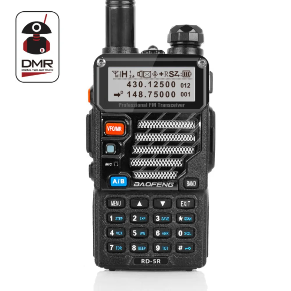 Baofeng RD-5R DMR Tier II VFO Digital Dual Band 136-174/400-470MHz Two way Radio Walkie Talkie Ham Transceiver
Baofeng RD-5R DMR Tier II VFO Digital Dual Band 136-174/400-470MHz Two way Radio Walkie Talkie Ham Transceiver