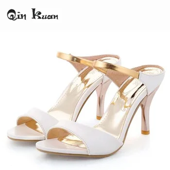 Qin Kuan Ladies Fashion Pu Leather Ankle Strap Sandals Plus Size 32-43 Women Office Thin Heels High Heels Sandal Shoes
Qin Kuan Ladies Fashion Pu Leather Ankle Strap Sandals Plus Size 32-43 Women Office Thin Heels High Heels Sandal Shoes