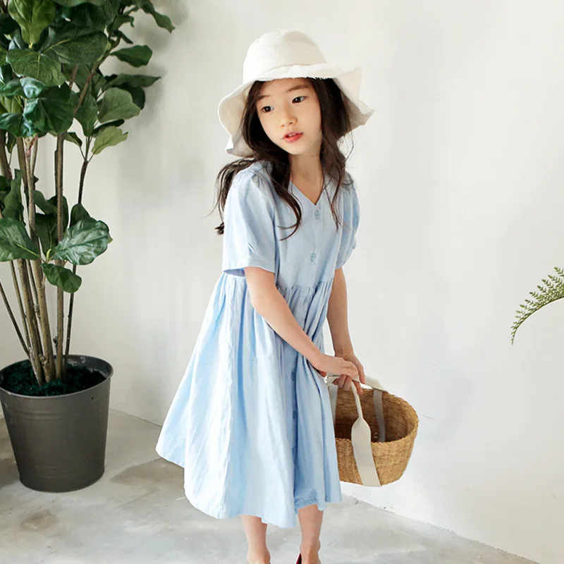 Brand Baby Dress 2019 New Girls Summer Dress V-collar Pure Cotton Puff Sleeve Kids Dresses Girls Children Princess Dress,#3996 
Brand Baby Dress 2019 New Girls Summer Dress V-collar Pure Cotton Puff Sleeve Kids Dresses Girls Children Princess Dress,#3996