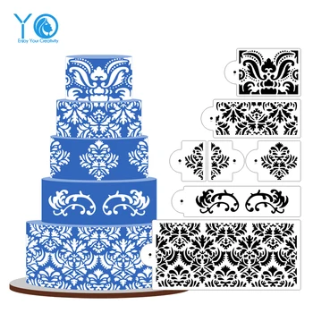 YO 7pcs/lot Damask Stencil 5 Tier Cake Stencil Design Stencil Newest Culinary Cake Mold Fondant Molds Cake Tools Bakeware
YO 7pcs/lot Damask Stencil 5 Tier Cake Stencil Design Stencil Newest Culinary Cake Mold Fondant Molds Cake Tools Bakeware