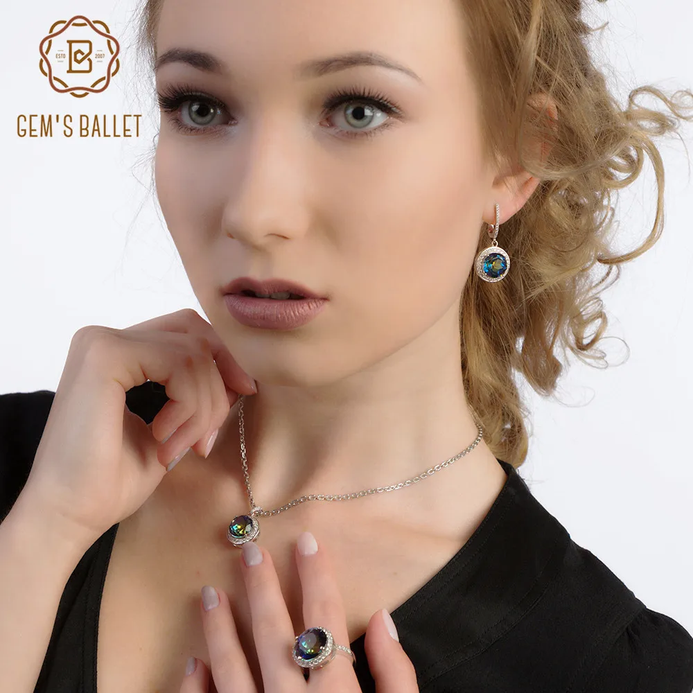 Gem's Ballet 925 Sterling Silver Pendants 4.79Ct Round Natural Blueish Mystic Quartz Gemstone Necklace For Women Fine Jewelry
Gem's Ballet 925 Sterling Silver Pendants 4.79Ct Round Natural Blueish Mystic Quartz Gemstone Necklace For Women Fine Jewelry