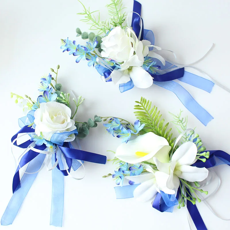 Fashion Boutonniere Wedding Wrist Corsage Bracelet Bridal White Blue Groom Boutonniere Corsages Flower Marriage Suit Accessories
Fashion Boutonniere Wedding Wrist Corsage Bracelet Bridal White Blue Groom Boutonniere Corsages Flower Marriage Suit Accessories