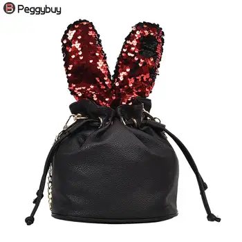 Fashionable Sequins Rabbit Ears Small Bucket Handbag Women PU Drawstring Crossbody Bags Cute Girls Chain Messenger Shoulder Bags
Fashionable Sequins Rabbit Ears Small Bucket Handbag Women PU Drawstring Crossbody Bags Cute Girls Chain Messenger Shoulder Bags