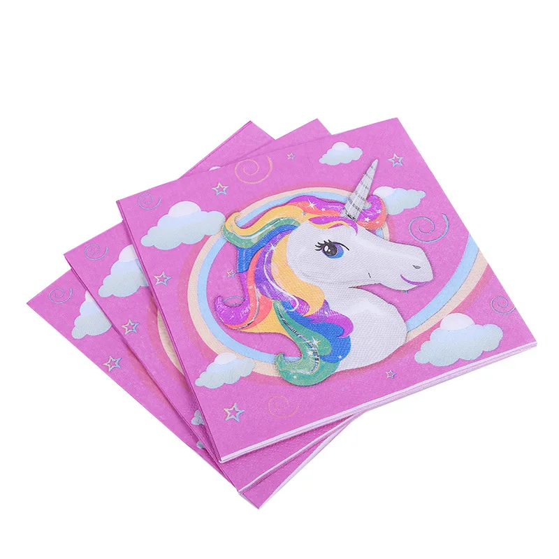 1set Cartoon Unicorn Paper Napkins Event Birthday Party Decoration Rainbow Unicorn Pink Paper Tissue Decoupage Disposable Napkin
1set Cartoon Unicorn Paper Napkins Event Birthday Party Decoration Rainbow Unicorn Pink Paper Tissue Decoupage Disposable Napkin