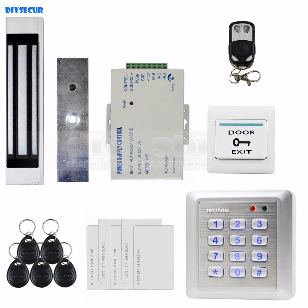 DIYSECUR Waterproof 125KHz RFID Reader Keypad Access Control System Magnetic Lock Remote Control Full Kit Set For House / Office
DIYSECUR Waterproof 125KHz RFID Reader Keypad Access Control System Magnetic Lock Remote Control Full Kit Set For House / Office