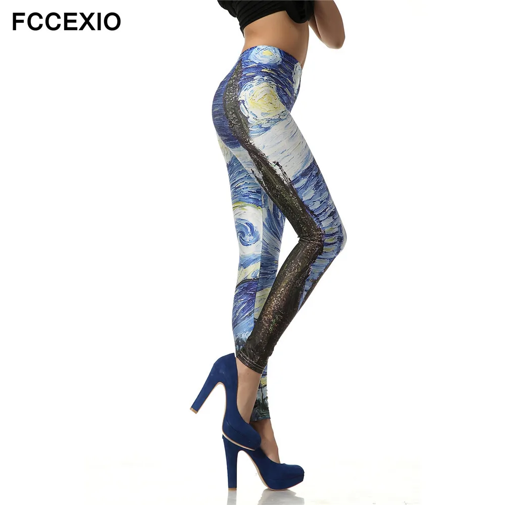 FCCEXIO Brand Slim High Waist Leggings Women Pants European and American Style 3d Printed Galaxy Van Gogh Starry Night Leggings
FCCEXIO Brand Slim High Waist Leggings Women Pants European and American Style 3d Printed Galaxy Van Gogh Starry Night Leggings