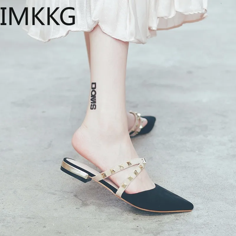 Summer flats Women Sandals Women Shallow Pointed Toe Slip On rivets Women Slippers Comfortable shoes mujer zapatos F90217
Summer flats Women Sandals Women Shallow Pointed Toe Slip On rivets Women Slippers Comfortable shoes mujer zapatos F90217