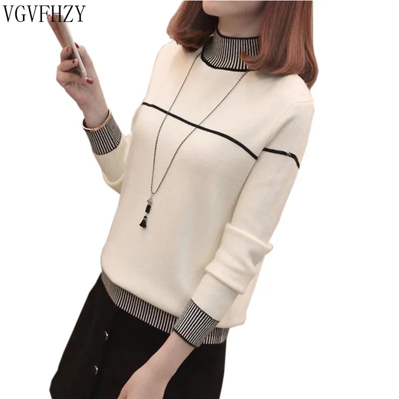 2018 Winter Jumper Women Sweaters Pullovers Knitted Striped Long Sleeve Cashmere Sweater Female Winter Top turtleneck sweater
2018 Winter Jumper Women Sweaters Pullovers Knitted Striped Long Sleeve Cashmere Sweater Female Winter Top turtleneck sweater