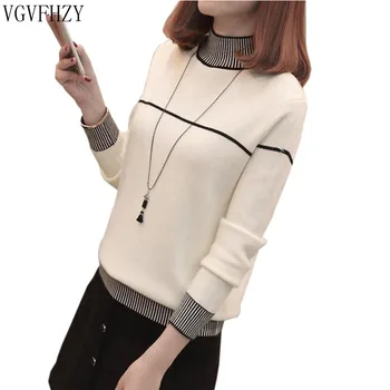 2018 Winter Jumper Women Sweaters Pullovers Knitted Striped Long Sleeve Cashmere Sweater Female Winter Top turtleneck sweater
2018 Winter Jumper Women Sweaters Pullovers Knitted Striped Long Sleeve Cashmere Sweater Female Winter Top turtleneck sweater
