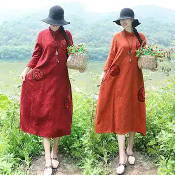 New Autumn and Winter Traditional Long Sleeves Cotton and Linen Woman National Wind Costume Printing Retro Dress NY18818102
New Autumn and Winter Traditional Long Sleeves Cotton and Linen Woman National Wind Costume Printing Retro Dress NY18818102
