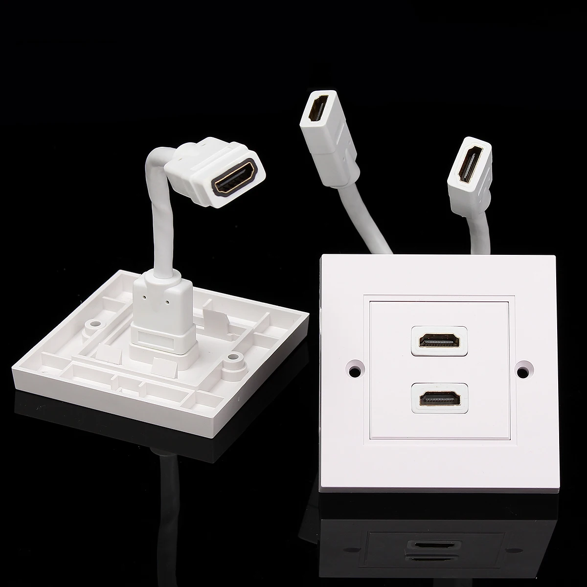 UK Socket 86 x 86mm HD HDMI Wall Panel British Single Port / Dual Port With Short Cable Video Plug Charger Electrical Socket
UK Socket 86 x 86mm HD HDMI Wall Panel British Single Port / Dual Port With Short Cable Video Plug Charger Electrical Socket