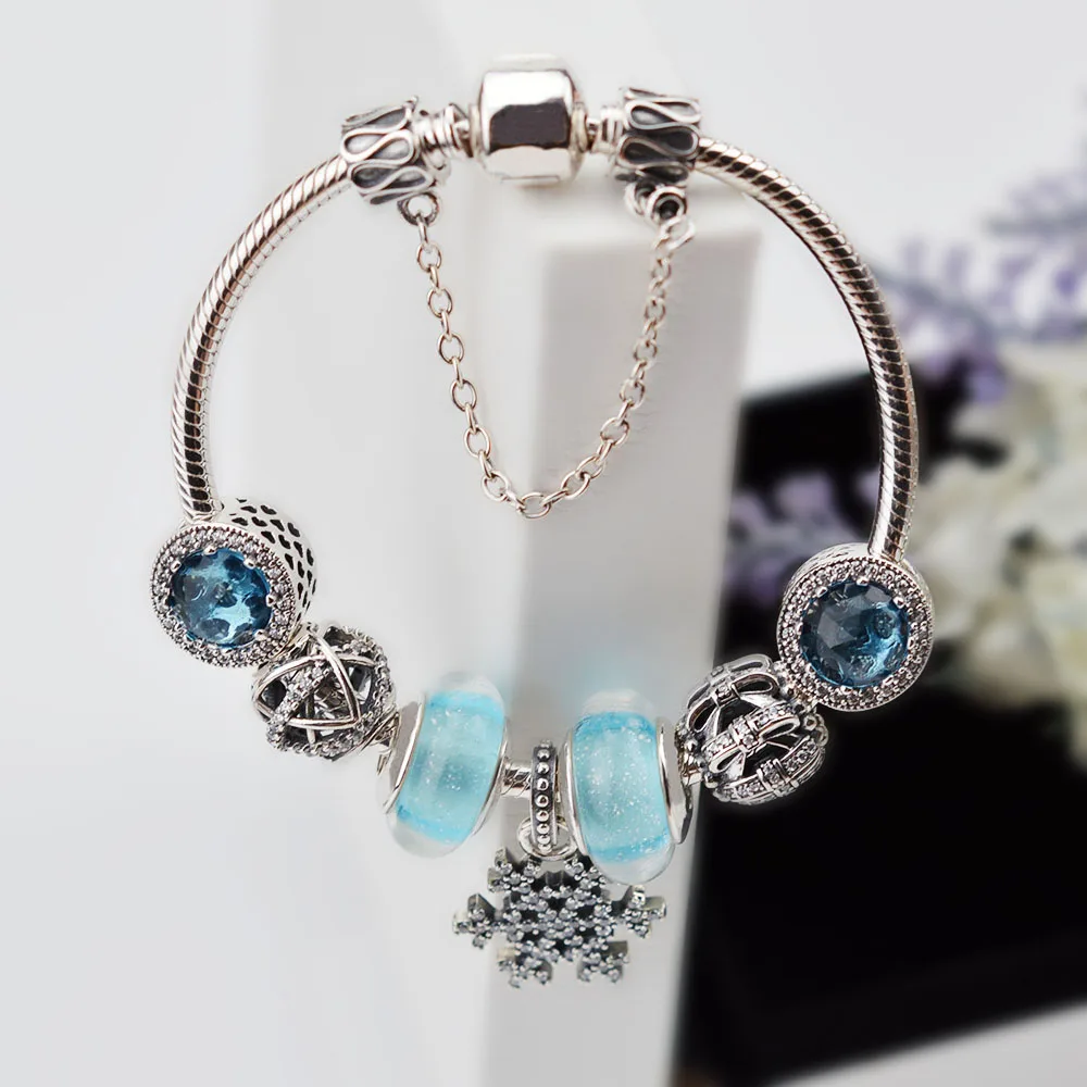 100% 925 Sterling Silver Fashion Snowflake Charm Bracelet & Bangle European Beads Bracelets For Women Diy Jewelry Christmas Gift
100% 925 Sterling Silver Fashion Snowflake Charm Bracelet & Bangle European Beads Bracelets For Women Diy Jewelry Christmas Gift